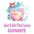 thumbnail image 2 of Watercolor Decal Just A Girl That Loves Elephants Living Room Wall Decal for Family Multicolored Flowers Inspirational Quote Cute Themed Room Décor - Size: 18 In x 20 In, 2 of 5