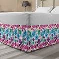 thumbnail image 1 of Colorful Bed Skirt, Print of Floral Theme Flowers Along Dots in Doodle Style on Plain Background, Elastic Bedskirt Dust Ruffle Wrap Around for Bedding Decor, 4 Sizes, Multicolor, by Ambesonne, 1 of 2