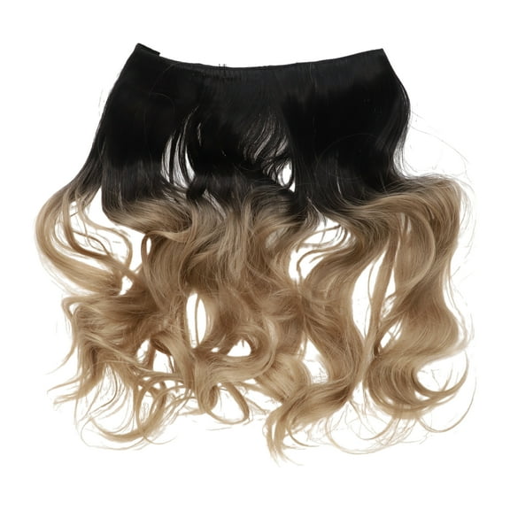 Unique Bargains Big Wavy Hair Hair Extensions High Temperature Fiber 16in Hair Extension Tape Gradient Light Gray