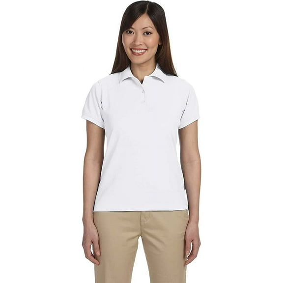 Harriton M280W Ladies 5 oz. Blend-Tek Polo White 2XL