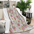 thumbnail image 2 of Soft Vintage Botanical Flower Throw Blanket: 50x60in Warm & Cozy Flannel Blanket - Lovely Gift Couch Blanket for Kids & Adults - Home, Chair, Sofa, Couch & Bed Decor, 2 of 5