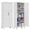 White, variant on Kooyon 70.8" White Metal Garage Storage Cabinet with Adjustable Shelves for Pantry Bedroom Office Basement(Required-Assembly)