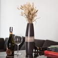 thumbnail image 5 of Decorative Stripes Black Rounded 14-inch Natural Mango Tree Wood Vase, 5 of 6