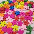 thumbnail image 3 of 100PCs 15MM Wood Buttons Sewing Scrapbooking Flowers Shaped 2 Holes Mixed Metal Letter Sew, 3 of 5