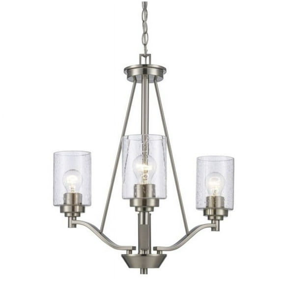Trans Globe Lighting 80525-3 BN Mod Pod 3 Light 21" Wide Chandelier - Nickel