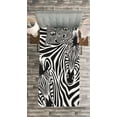 thumbnail image 3 of Ambesonne Savannah Quilted Bedspread Set 2 Pcs, Zebras Eyes and Face Art, Twin Size, Charcoal Grey and White, 3 of 3