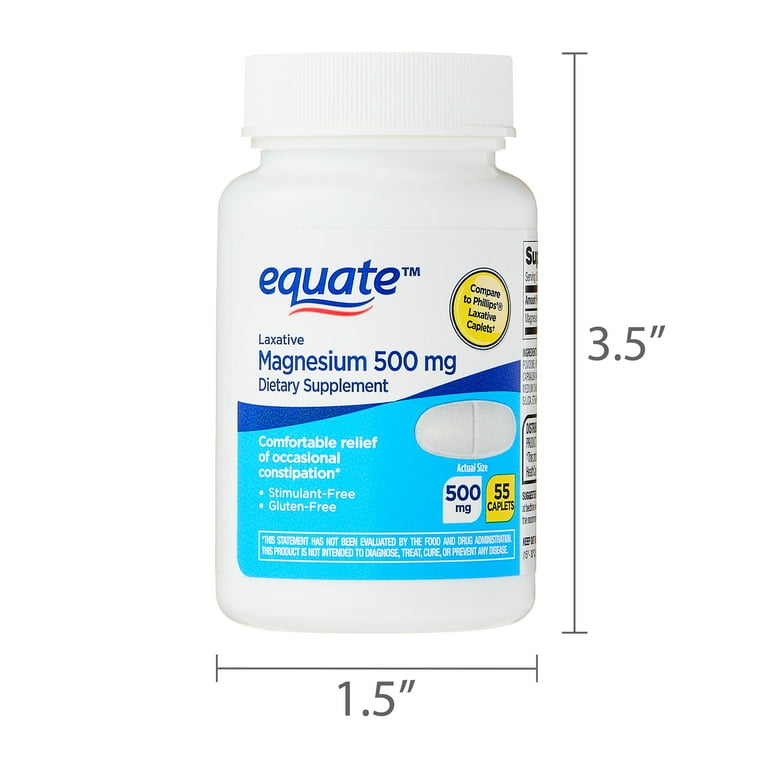 Equate Magnesium Laxative 500mg, 2-Pack, 55 Count photo 8