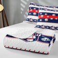 thumbnail image 4 of Manfei Baseball Bed Spread Queen, Sport Game Queen Coverlet Set, Red Navy, Reversible 3 Pieces, 1 Quilt and 2 Pillowcases, 4 of 7