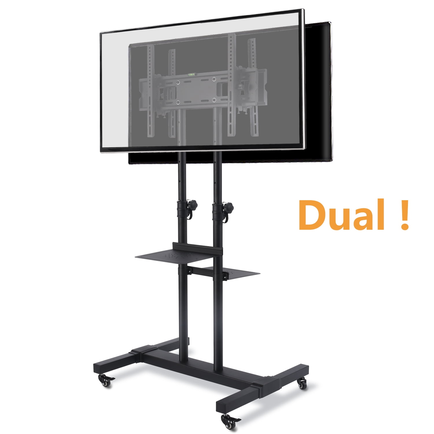 Modern Mobile TV Stand Rolling TV Cart with Mount on Wheels for