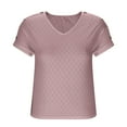 thumbnail image 5 of Summer Tops for Women Dressy Casual Women's Short Sleeve Shirts V Neck Womens T Shirts Under 10 Plain Blouse Plus Size Tops for Women, 5 of 6