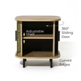 thumbnail image 4 of LuxenHome Mid Century Modern Nightstand with Sliding Door, 17.7" Fluted Bedside Table, Small End Table for Bedroom, 4 of 7