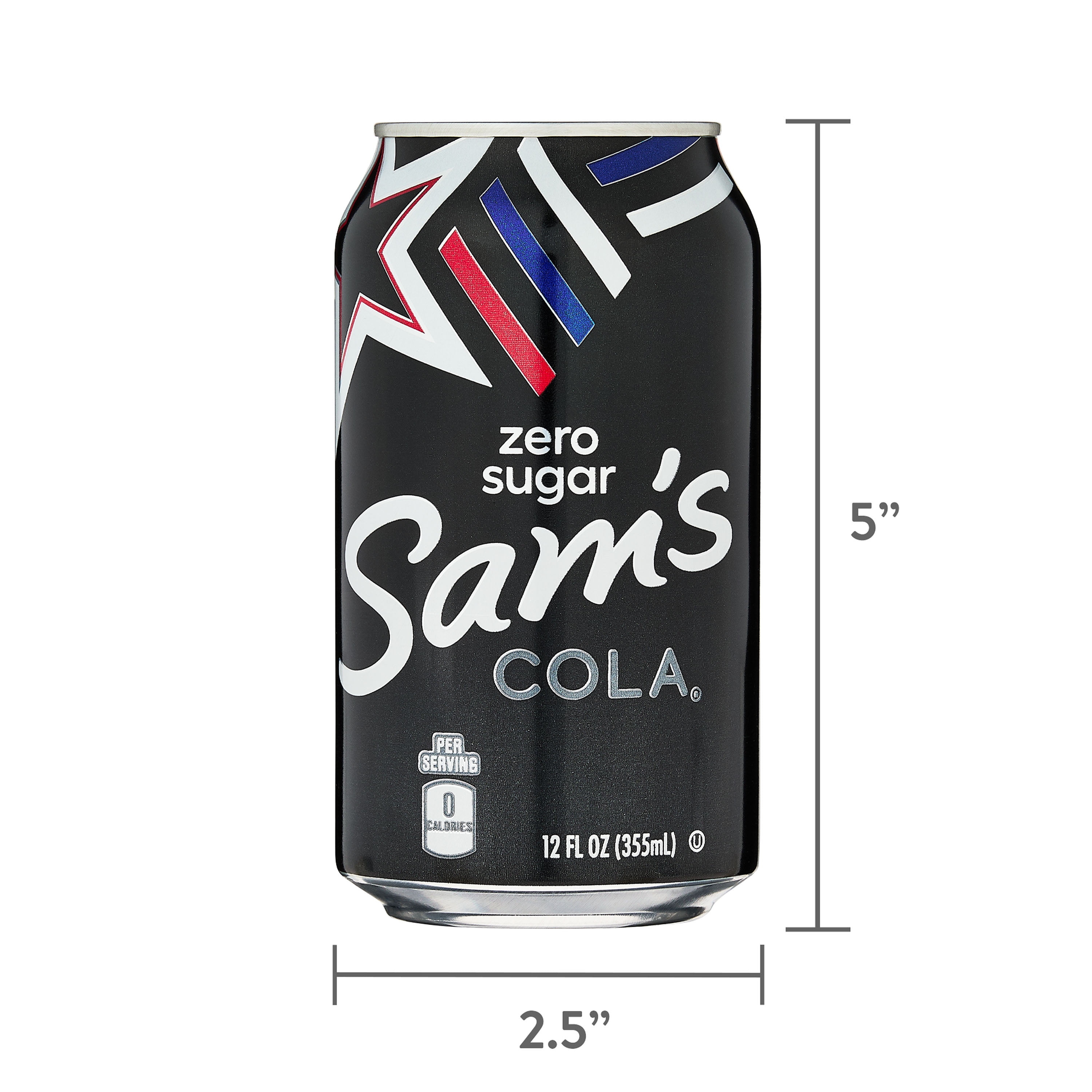Sam's Zero Sugar Cola Soda Pop, 12 Pack, 12 fl oz Cans