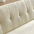 thumbnail image 5 of Mid-Century Beige Linen Fabric Chesterfield Sofa Couch, Modern Love Seats Sofa Furniture, Upholstered Button Tufted Couch with 2 Bolster Pillows for Living Room Apartment, 5 of 8