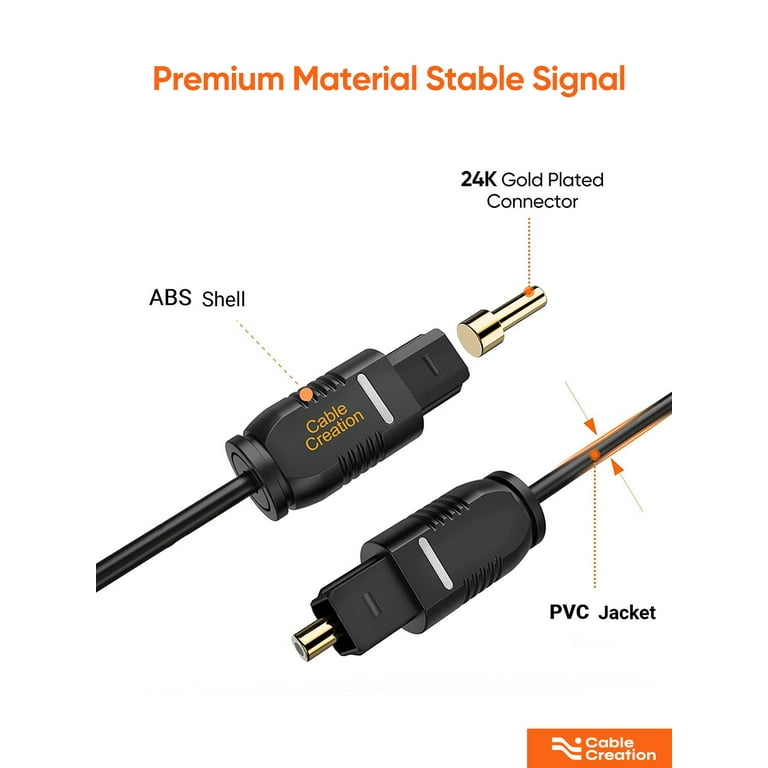 CableCreation 10FT Optical Digital Audio Cable, Gold Plated