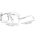 thumbnail image 4 of SharkTRUE Women's Photochromic Anti-Blue Light Rimless Glasses, Metal Frame, Gold Silver, Grey Tint, 1 Pair, 4 of 10