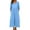 Blue, variant on Efsteb Women's Clothing Dresses Casual 3/4 Sleeve V Neck Maxi Dresses Loose Fit Solid Color Long Dress (Army Green,L)