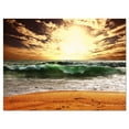 thumbnail image 2 of Raging Green Waves At Sunset - Large Seashore Canvas Print, 2 of 3