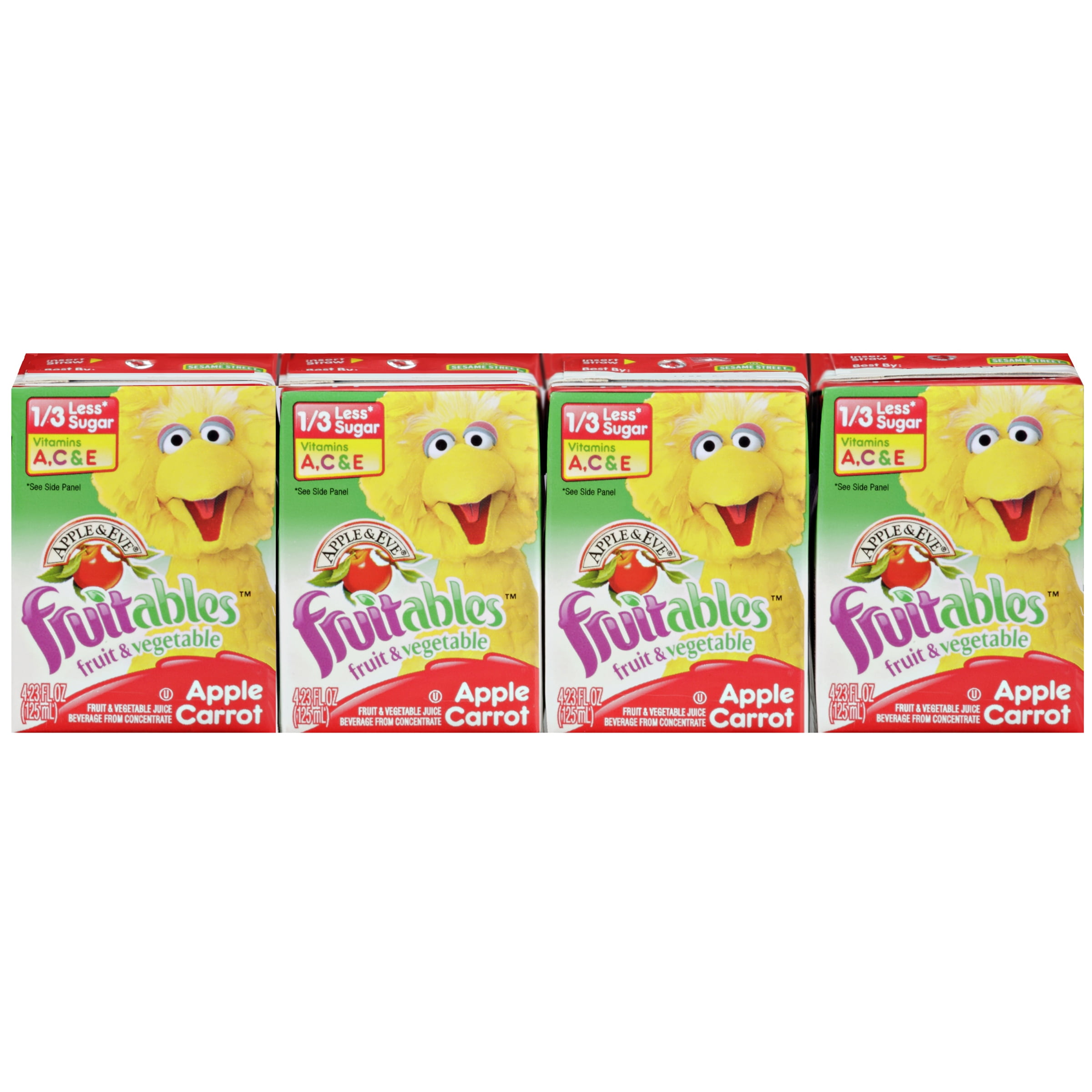 Apple & Eve Sesame Street Fruitables Apple Carrot Fruit & Vegetable Juice, 4.23 Fl. Oz., 4 Count