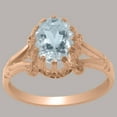 thumbnail image 2 of LBG British Made 18k Rose Gold Natural Aquamarine Womens Anniversary Ring - 33 size options - Size 4.5, 2 of 6