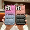 thumbnail image 5 of for iPhone 14 Pro Max Puffer Case, Soft Touch Down Jacket Puffy Camera Lens Protection Shockproof Silicone Gradient Cases for Women Men 14 Pro Max 6.7"(Coral Pink Black), 5 of 12