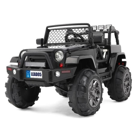 Ktaxon Extra Larger Ride On Truck, 12V Battery Electric Kids Toddler Motorized Vehicles Toy Car w/ Remote Control, 3 Speeds, Spring Suspension, Seat Belts, LED Lights and Realistic Horns
