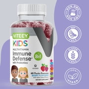 VITEEY Kids Multivitamin Gummies with Probiotics, Immune Support, Berry Flavor, 60 Ct