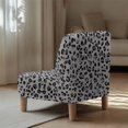 thumbnail image 5 of HELLHERO Black and Gray Leopard Print Dustproof Easy Installation Armless Accent Chair Washable Cover Stain Protection Armless Accent Chair Cover for Armless Chair, 5 of 8