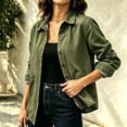 thumbnail image 6 of IUYRTFE Women's Denim Look Blazer Button Front Long Sleeve Pocket Casual Solid Color Jacket, 6 of 6