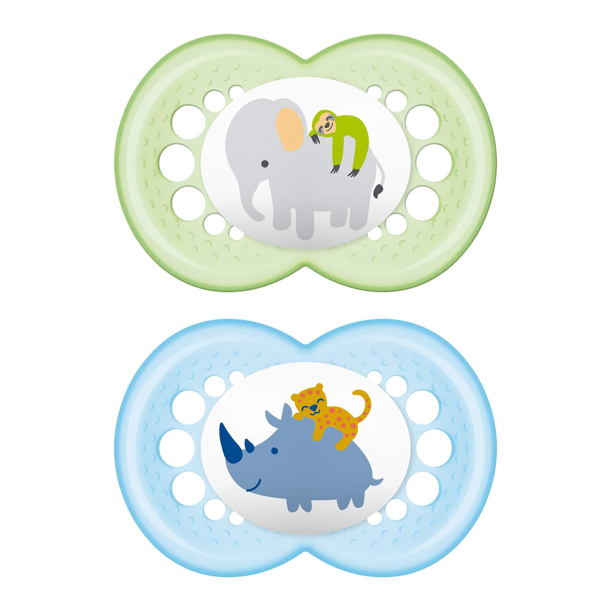 MAM Animal Pacifier (2 pack, 1 Sterilizing Pacifier Case), Pacifiers 6