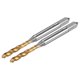 thumbnail image 1 of Uxcell 2-Pack M3x0.5mm Métrico Grifo de Rosca de Flute Espiral, Herramienta de Rosca de Mano Derecha Recubierta de Titanio HSS, 1 of 7