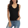 thumbnail image 1 of Charmo Women V Neck Tank Tops Wide Strap Cami Tanks Ribbed Slim Fit Undershirts, 1 of 6