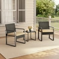 thumbnail image 3 of Lofka Patio Table and Chairs Set, Rattan Outdoor Furniture Set for Backyard & Porch, Beige Cushion, 3 of 8