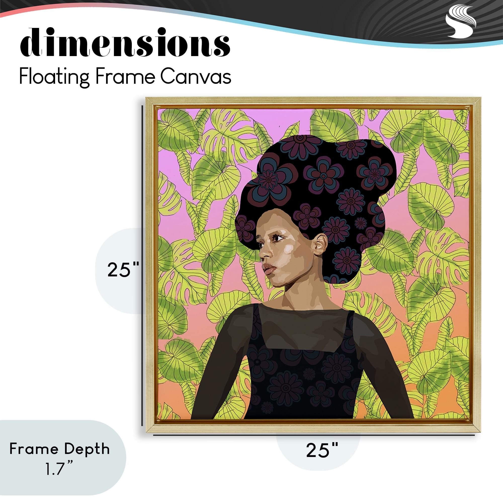 Stupell Industries Whispers Of Bloom Gold Framed Floater Canvas Wall Art, design by Lynnda Rakos