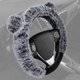 thumbnail image 4 of Bear Fur Plush Steering Wheel Cover Fits Wheels 14.5 - 15 inch Gray - with Ears - Cute Faux Wool Protector for Women Girls, 4 of 5
