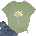 thumbnail image 2 of Trendfront Womens Daisy T-Shirt Flower Graphic Print Tee Crewneck Short Sleeve Summer Loose Fit Casual Pullover Daily Classic Tops, 2 of 8