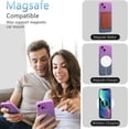 thumbnail image 6 of Magnetic Case for iPhone 13 Pro Max 6.7 inch, Luxury Gradient Neon Color Case Compatible with MagSafe Charger Cover with Camera Lens Protector Pretty Case for Women and Girl - Purple Grey, 6 of 14
