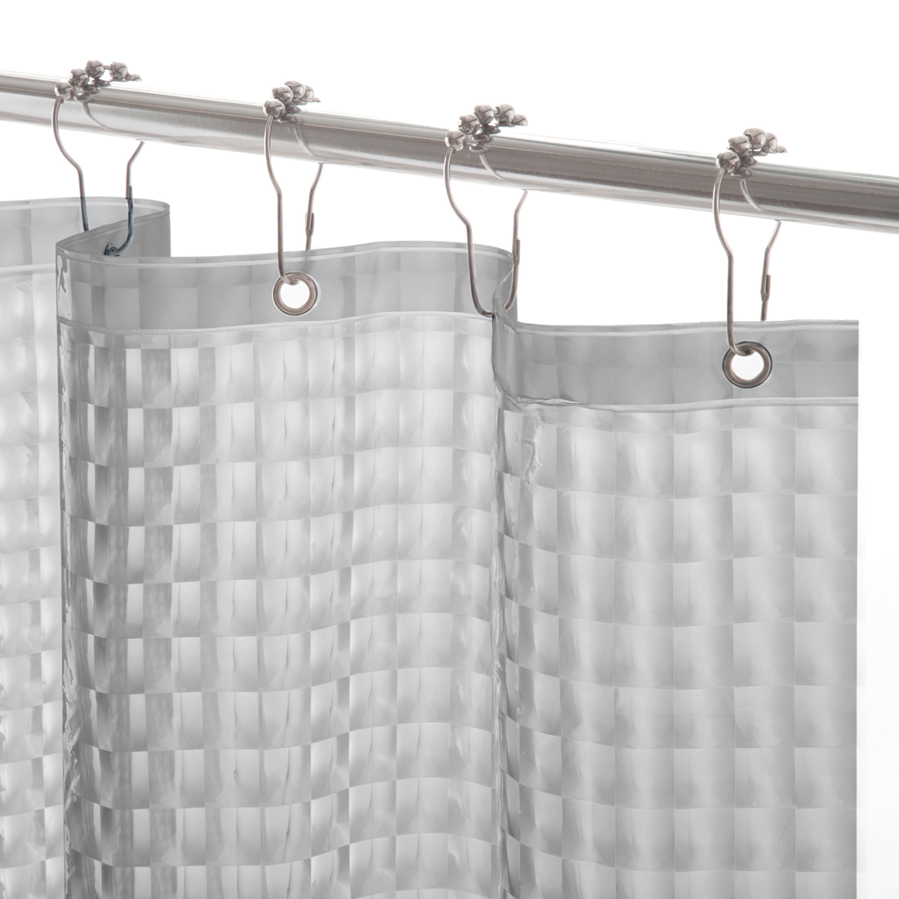 Kenney Gray Geometric Geometric PEVA Shower Liner, 72" x 70.0