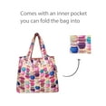 thumbnail image 4 of Wrapables Small Foldable Tote Nylon Reusable Grocery Bags, Macarons, 4 of 5