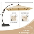thumbnail image 3 of Grand Patio 10x10 ft Deluxe Patio Umbrella with Weighted Base Square Outdoor Cantilever Offset Umbrella with Curved Aluminum Pole, Champagne, 3 of 9