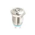 thumbnail image 4 of Uxcell Momentary Metal Push Button Switch Flat Head 12mm Mounting Dia 1NO 3-6V Blue LED Light, 4 of 5