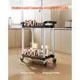 thumbnail image 2 of VEVOR Heavy Duty Utility Cart 300 lbs Capacity 2-tier Service Cart with Wheels, 2 of 9