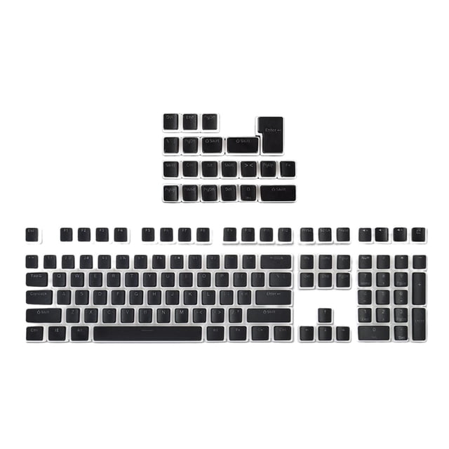 108 Teclas Pudding Keycaps Double Shot PBT Keycap Con Capa Translúcida Negra Sunnimix Tecla de pudín