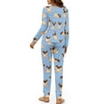 thumbnail image 5 of Tutolipy Pug Printed Pajama Set for Women Comfy Sleepwear Soft Loungewear Casual 2 Piece Pjs Set Long Sleeve Tops Jogger Pants Pajama Sets, M, 5 of 7
