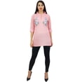 thumbnail image 2 of Phagun Stylish Tunic Pink Beautiful Embroidery Design Cotton Modal Top Wear - 20, 2 of 9