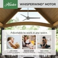 thumbnail image 6 of Hunter - Cassius Indoor/Outdoor Ceiling Fan, 52-inch, Matte Silver, Rustic-style, 3-speed WhisperWind Motor, 59262, for Porches, Bathrooms, 6 of 15