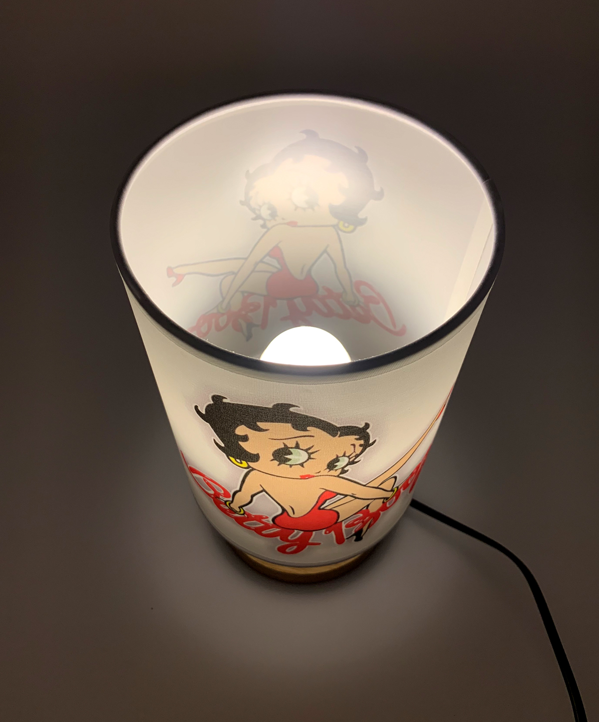 Table Lamp Betty Boop Wood Base Night Light Room Decoration or Great Gift Ideas