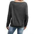 thumbnail image 4 of Pompotops T-Shirt à Manches Longues Col en Biais Imprimé Mode Décontractée pour Femmes, 4 of 4