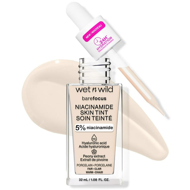 Skin Tint wet n wild: porcelana Bare Focus con 5% de niacinamida