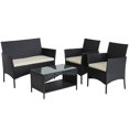 Wicker Patio Furniture Sets, 4 Piece Outdoor Conversation Set with