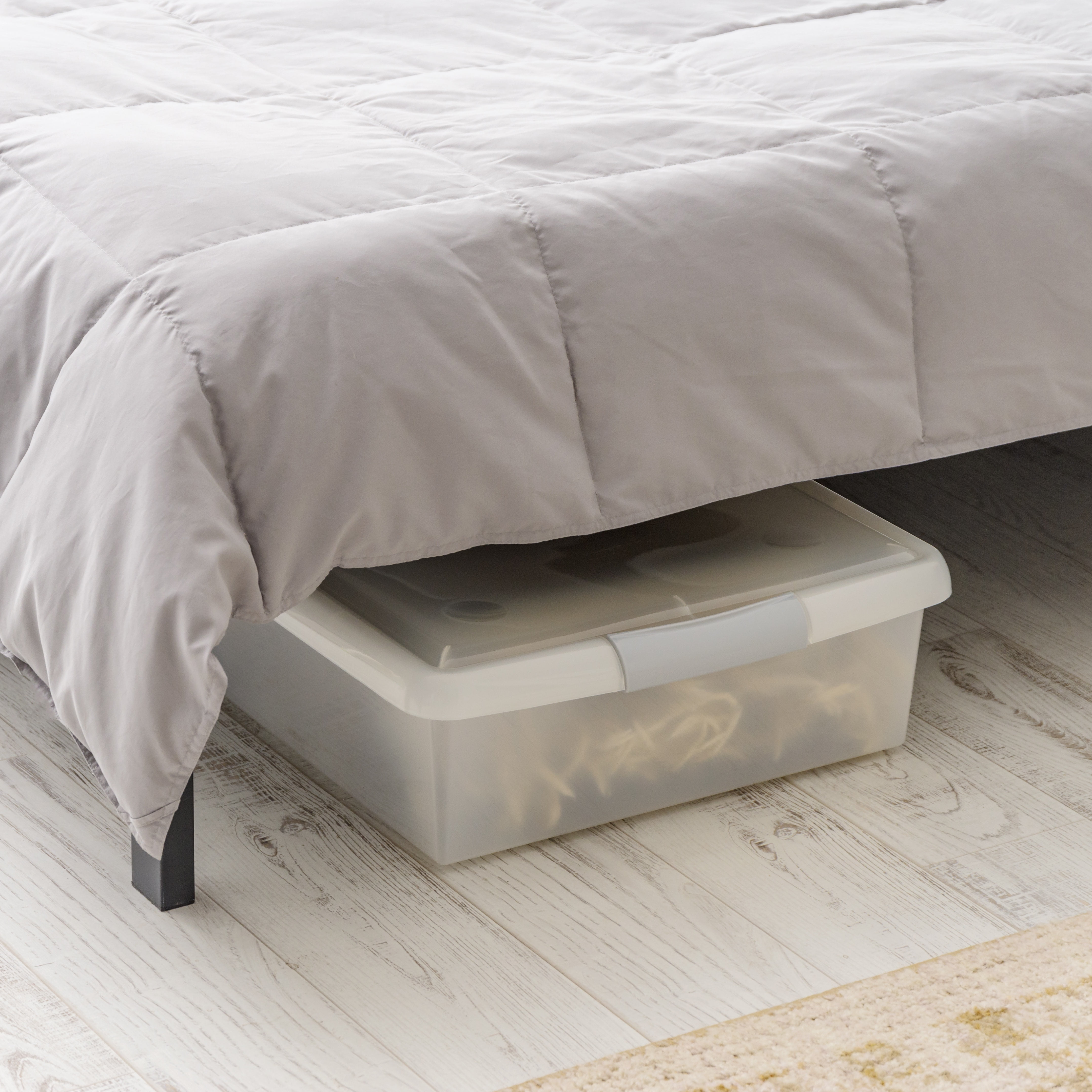 IRIS 40 Qt. Plastic Storage Bin with Lid, Stackable Storage Container, Tote, Clear
